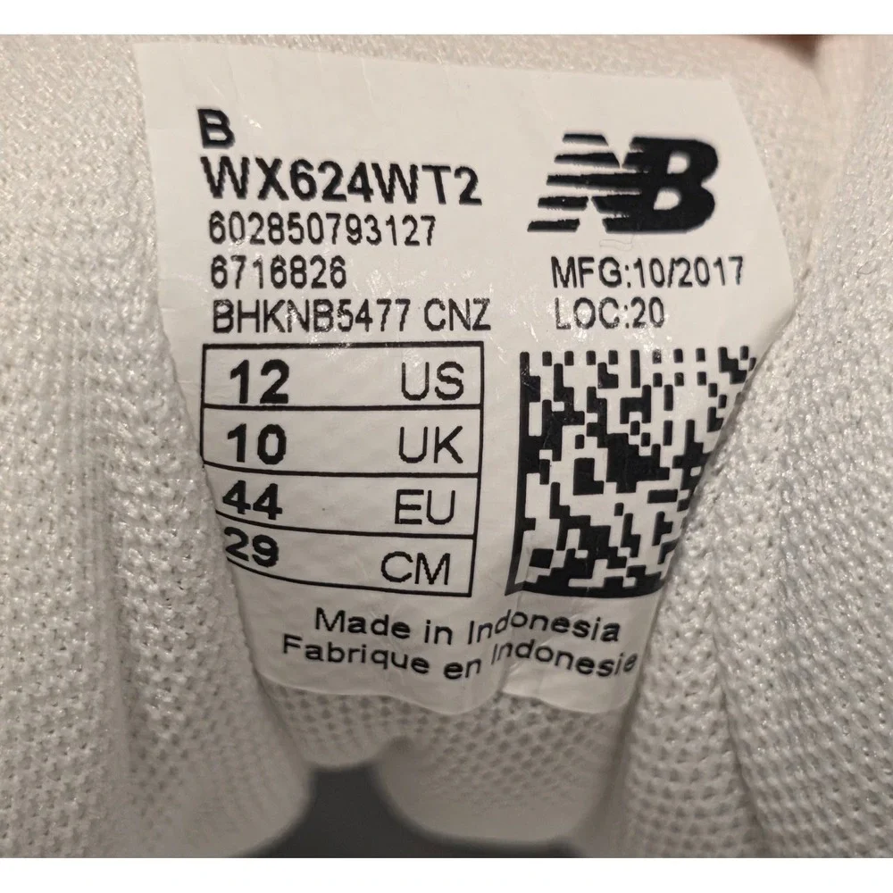 New Balance 624 V2 Shoes Womens Size 12B White Casual Training Sneakers WX624WT2